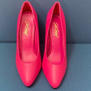 Women's Pink  Leather Heels